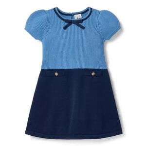 Janie and Jack Blue Knit Dress with Bow